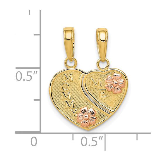 Gold Two-tone 2-Piece Break-apart MOMMY/ME Pendant