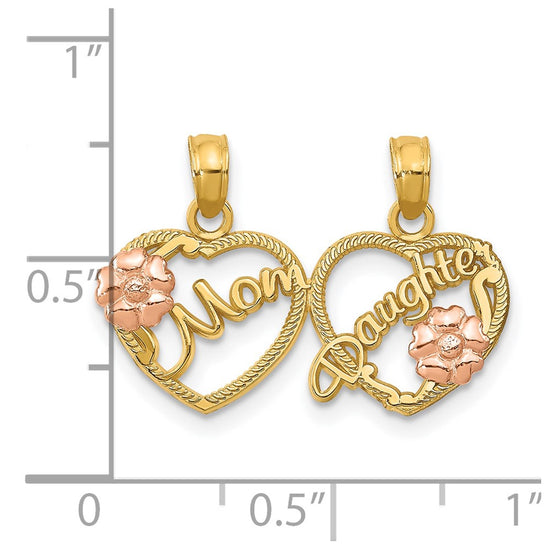 Gold Two-tone MOM/DAUGHTER Break-apart Charm