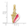 10k Enameled 3-D Conch Shell Pendant