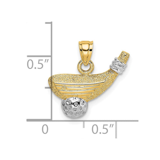 10k Rhodium Golf Club and Ball Charm