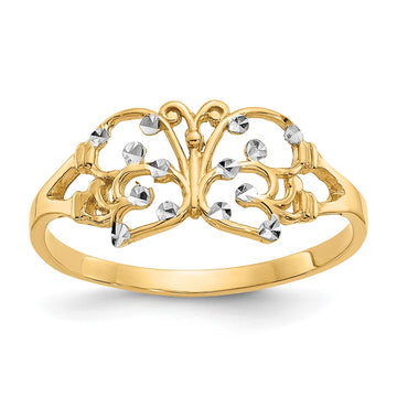 Gold Polished Butterfly Rings