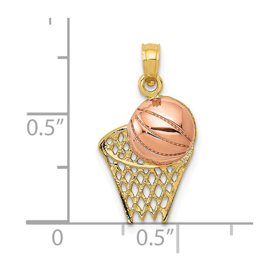 Gold Polished Basketball Pendants