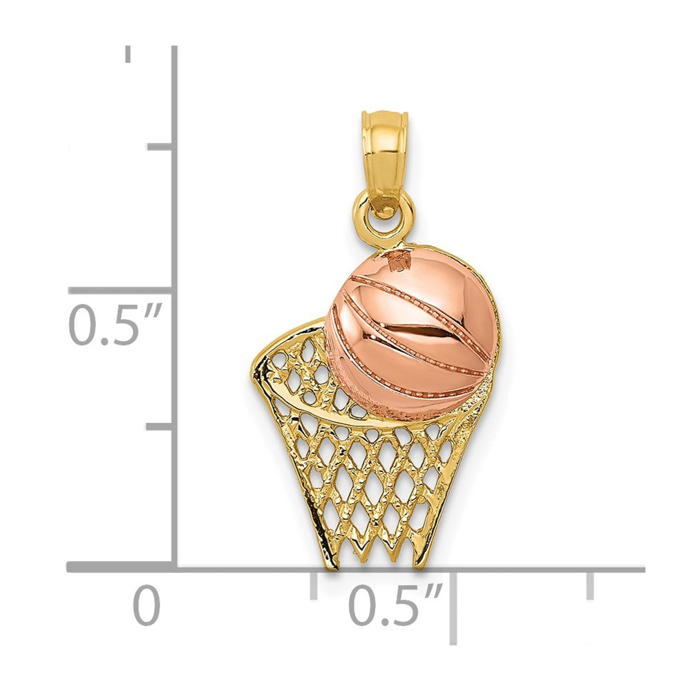 Gold Polished Basketball Pendants
