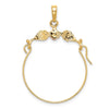 10k Two-tone Leaves w/Flower Charm Holder