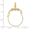 10k Two-tone Leaves w/Flower Charm Holder