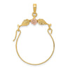 10k Two-tone Leaves w/Flower Charm Holder
