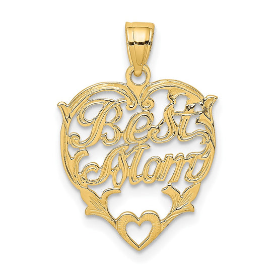 10k BEST MOM in Heart Charm