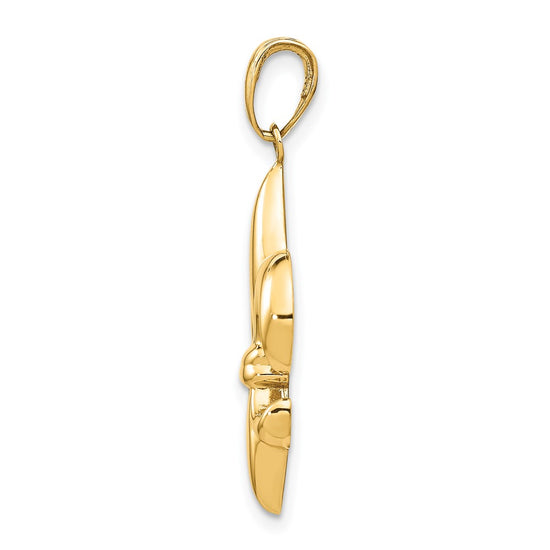 Gold Polished Flue de lis Pendants