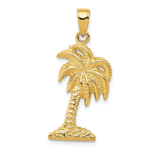 Gold Polished Palm Tree Pendants