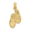 Gold Polished Flip Flop Pendants