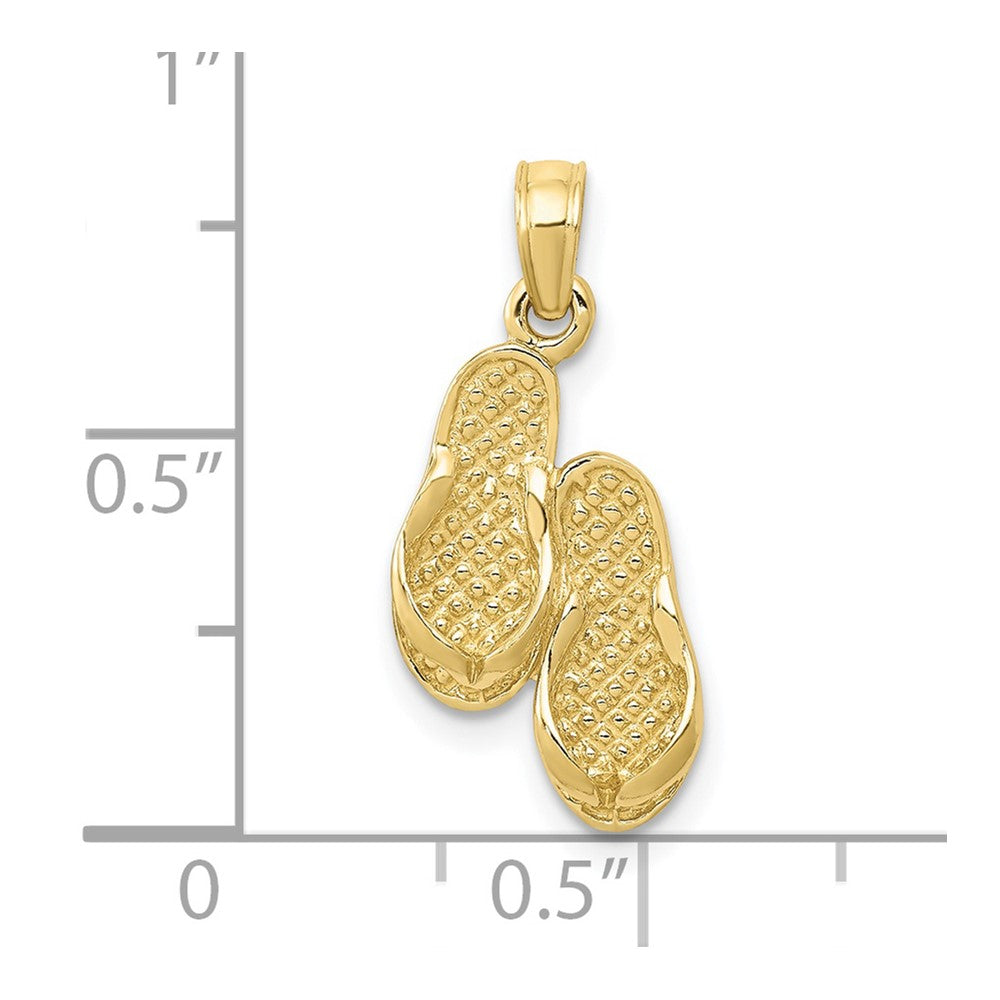 Gold Polished Flip Flop Pendants
