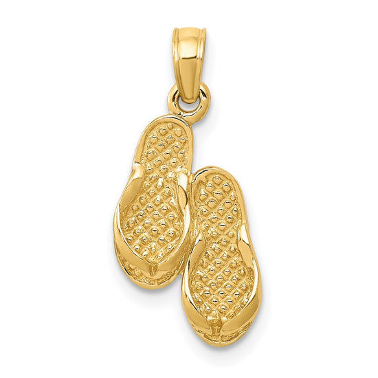 Gold Polished Flip Flop Pendants