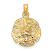 Gold Polished Sand Dollar Pendants
