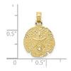 Gold Polished Sand Dollar Pendants
