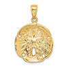 Gold Polished Sand Dollar Pendants