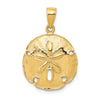 Gold Polished Sand Dollar Pendants