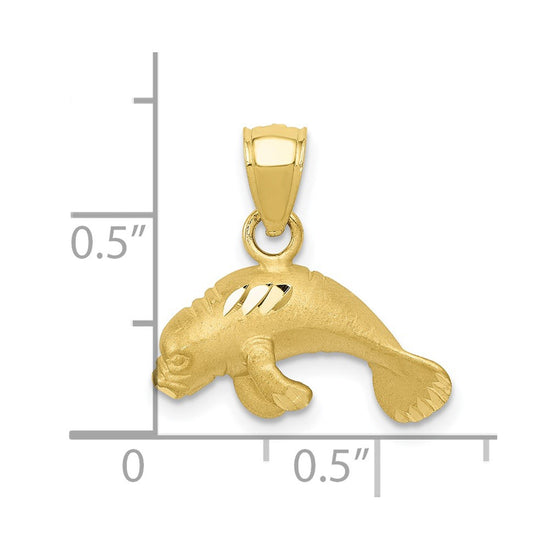 Gold Polished Manatee Pendants