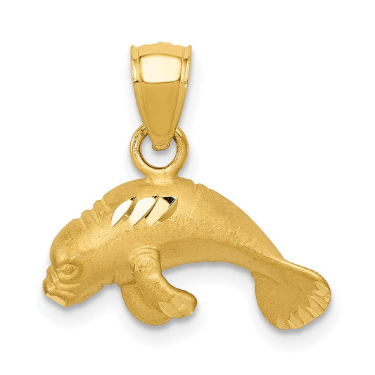 Gold Polished Manatee Pendants
