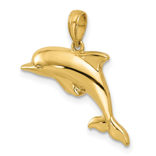 Gold Polished Dolphin Pendants