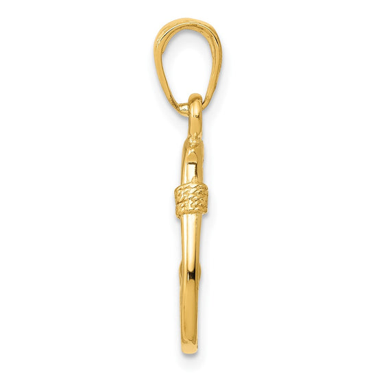 Gold Polished Fish Hook Pendants