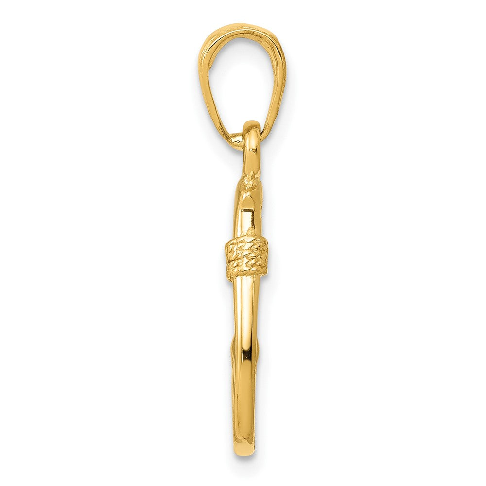 Gold Polished Fish Hook Pendants