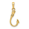 Gold Polished Fish Hook Pendants