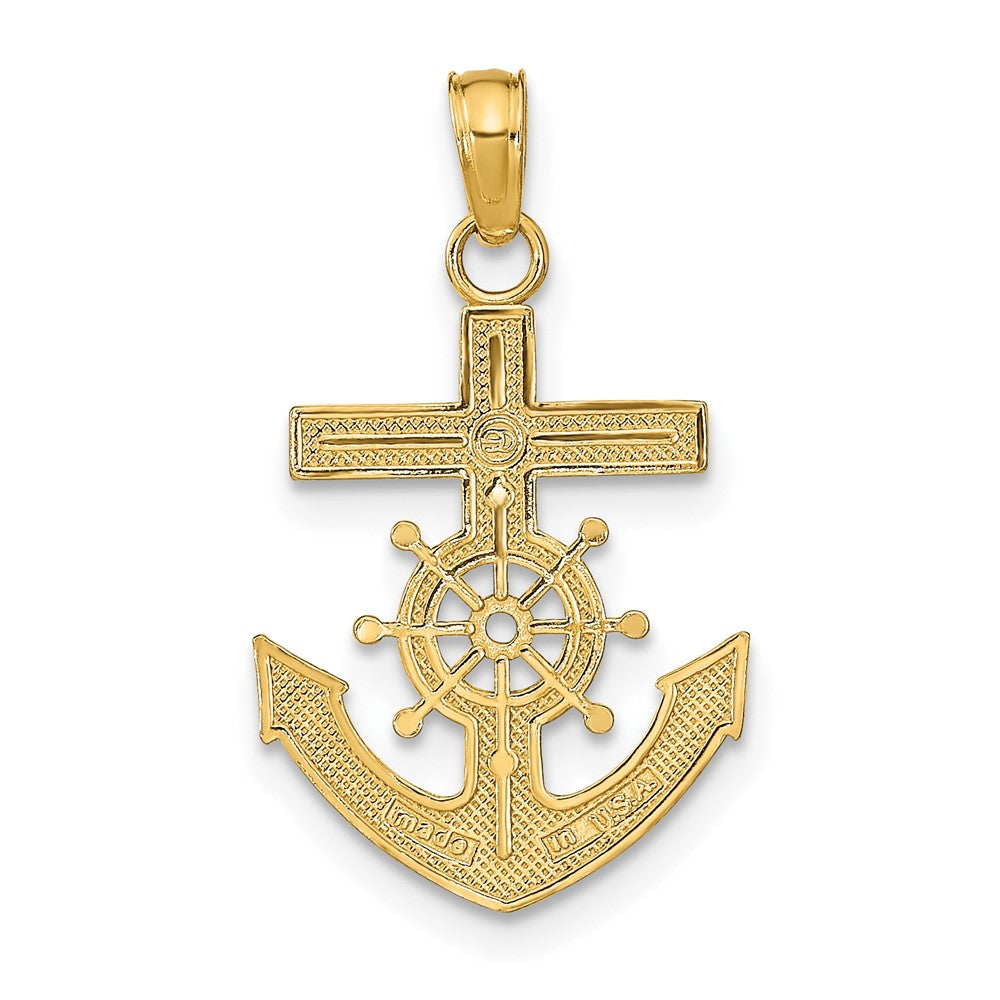 Gold Polished Anchor and Wheel Pendants