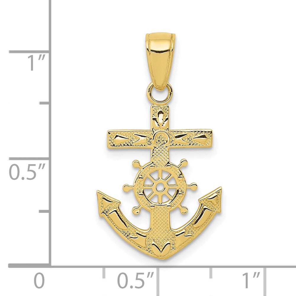 Gold Polished Anchor and Wheel Pendants