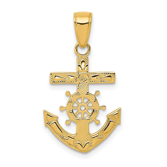 Gold Polished Anchor and Wheel Pendants