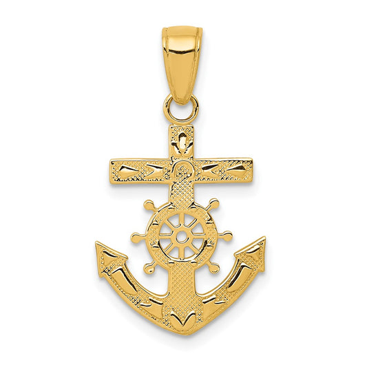 Gold Polished Anchor and Wheel Pendants