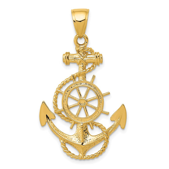 Gold Polished Anchor Pendants