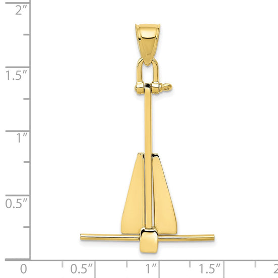 Gold Polished T-bar Anchor Pendants