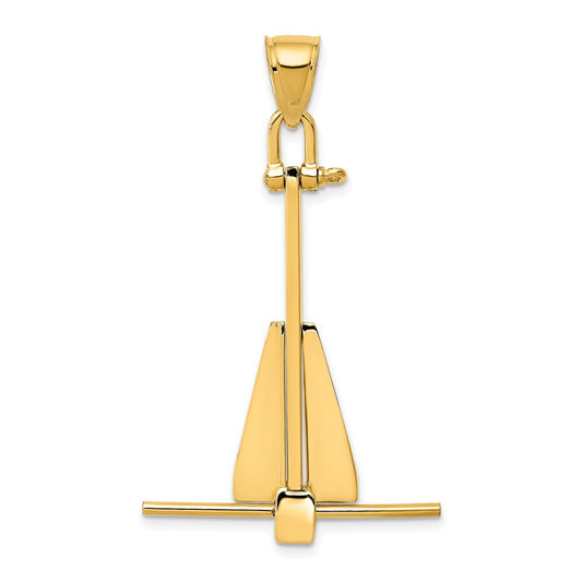 Gold Polished T-bar Anchor Pendants