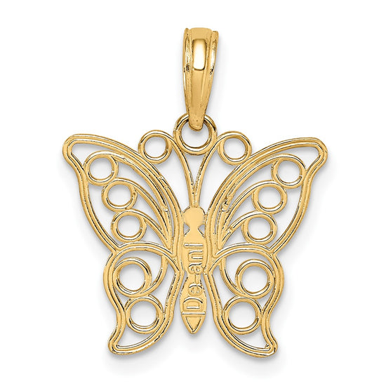 10k Filigree Butterfly Charm