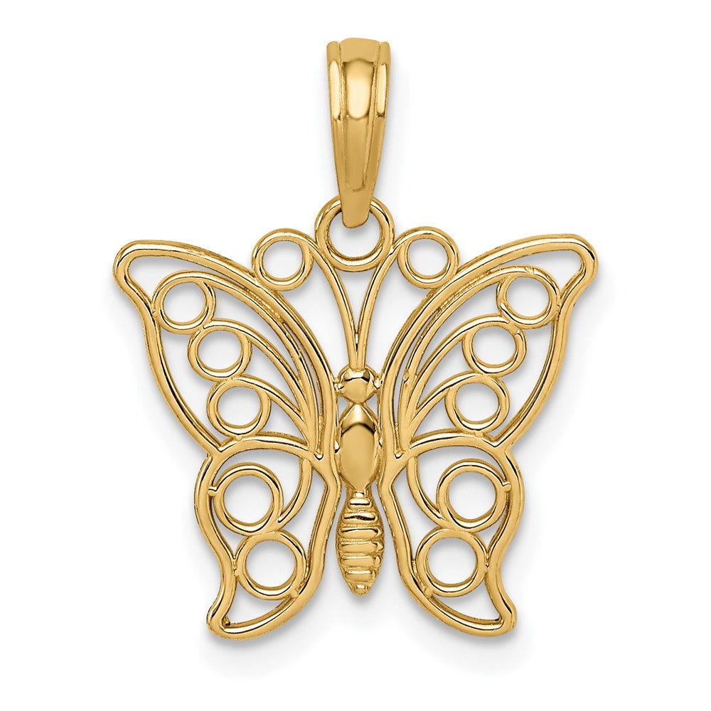10k Filigree Butterfly Charm