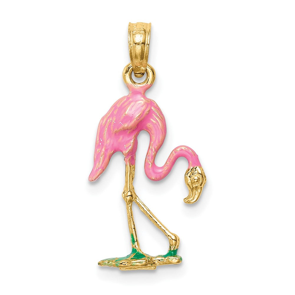 Gold Polished Flamingo Pendants
