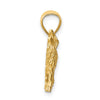 Gold Diamond-cut Wolf Pendant