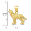 Gold Diamond-cut Wolf Pendant
