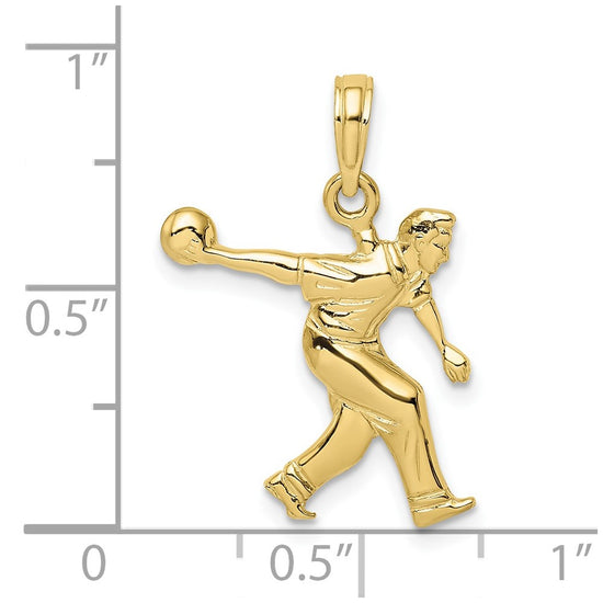Gold Polished Bowling Pendants