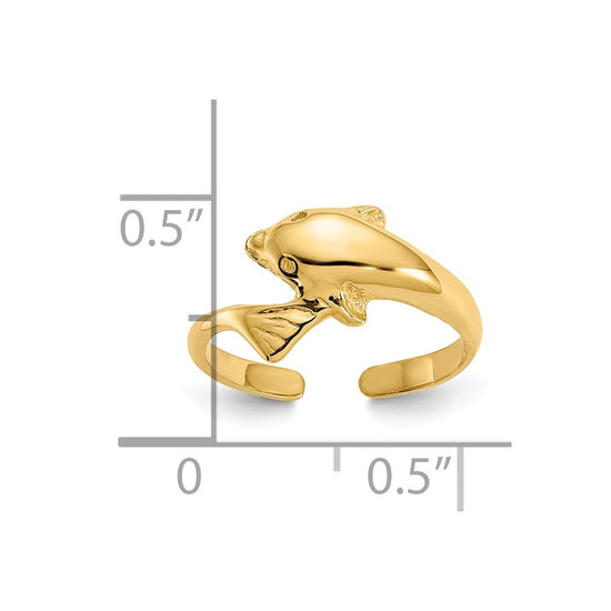 Gold Polished Dolphin Toe Rings
