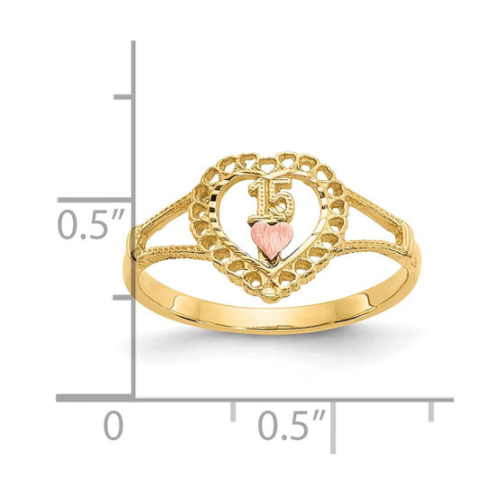 Gold Polished Sweet 15 Rings