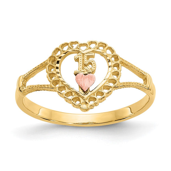 Gold Polished Sweet 15 Rings