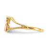 10K Two-tone Sweet 15 Heart Ring