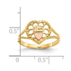 10K Two-tone Diamond-Cut 15 Heart Ring