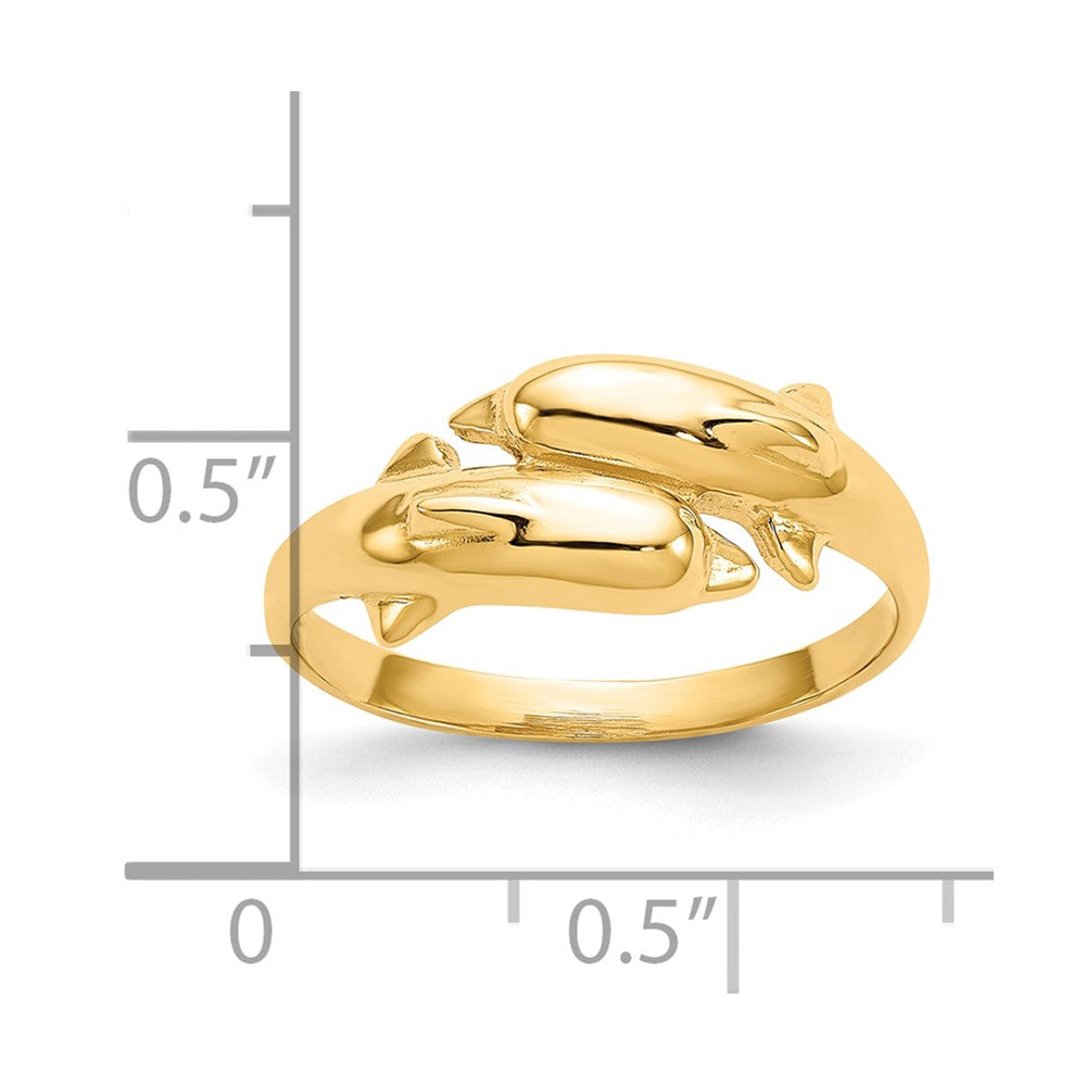 Gold Polished Dolphin Rings