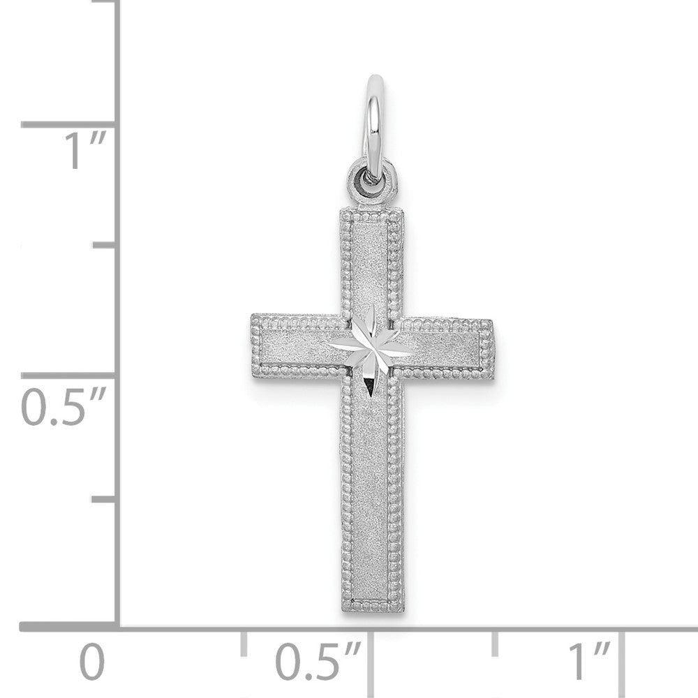 Gold Diamond-Cut Center Latin Cross Pendant