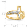 10K Two-tone Crucifix Men's Ring