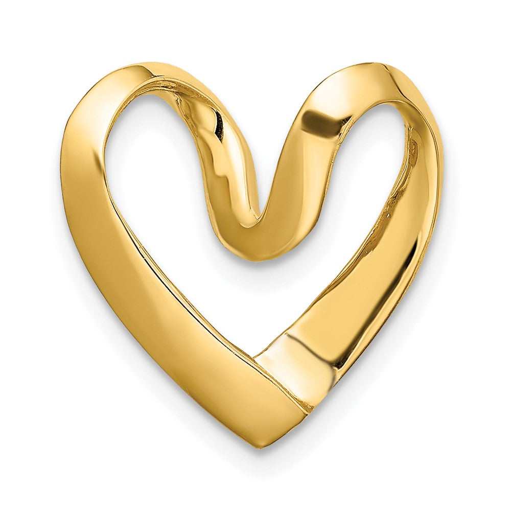 Gold Polished Heart Chain Slide