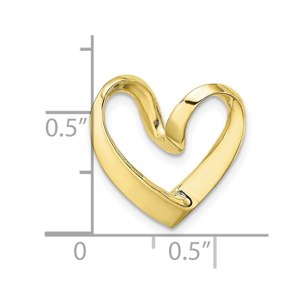 Gold Polished Heart Chain Slide