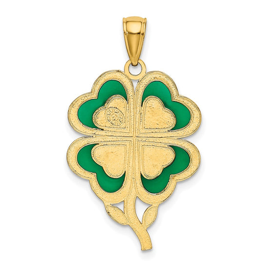 Gold Polished Four Leaf Cl.over Pendants
